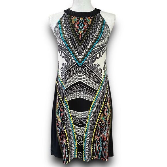 APT.9 Multi Color Tribal & Filligree Print Mini Dress Women’s Size Small Petite - Picture 9 of 10